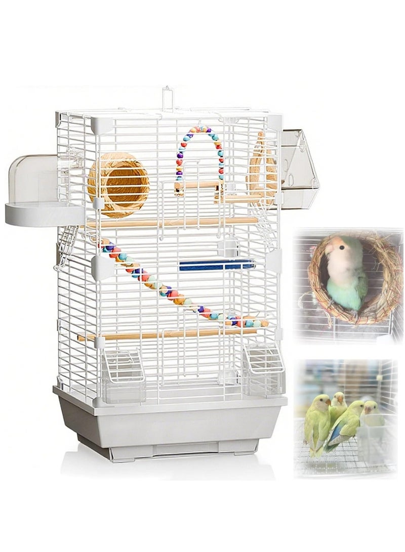 WALALLA Luxury Bird Mansion Cage Premium Avairy with Stand, Swing, Frosted Perches, Bath Tub, Nest Box, Transparent Breeding Cage, Feeder Bowls  Complete Accessories Ultimate Habitat for Parrots, Canaries Pet Birds - Image 1