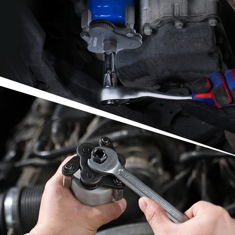WORKPRO Universal Oil Filter Wrench Adjustable, Magnetic Oil Filter Removal Tool, Oil Filter Change Set, Ideal for Engine Filters, Conduit, & Fittingsâ€¦ - Image 5