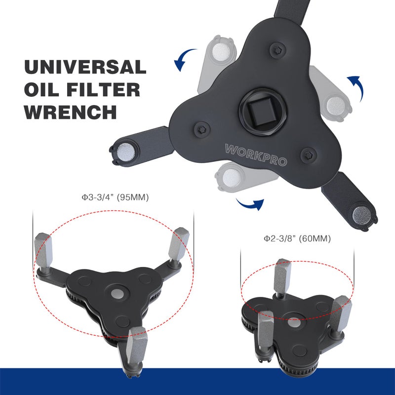 WORKPRO Universal Oil Filter Wrench Adjustable, Magnetic Oil Filter Removal Tool, Oil Filter Change Set, Ideal for Engine Filters, Conduit, & Fittingsâ€¦ - Image 2