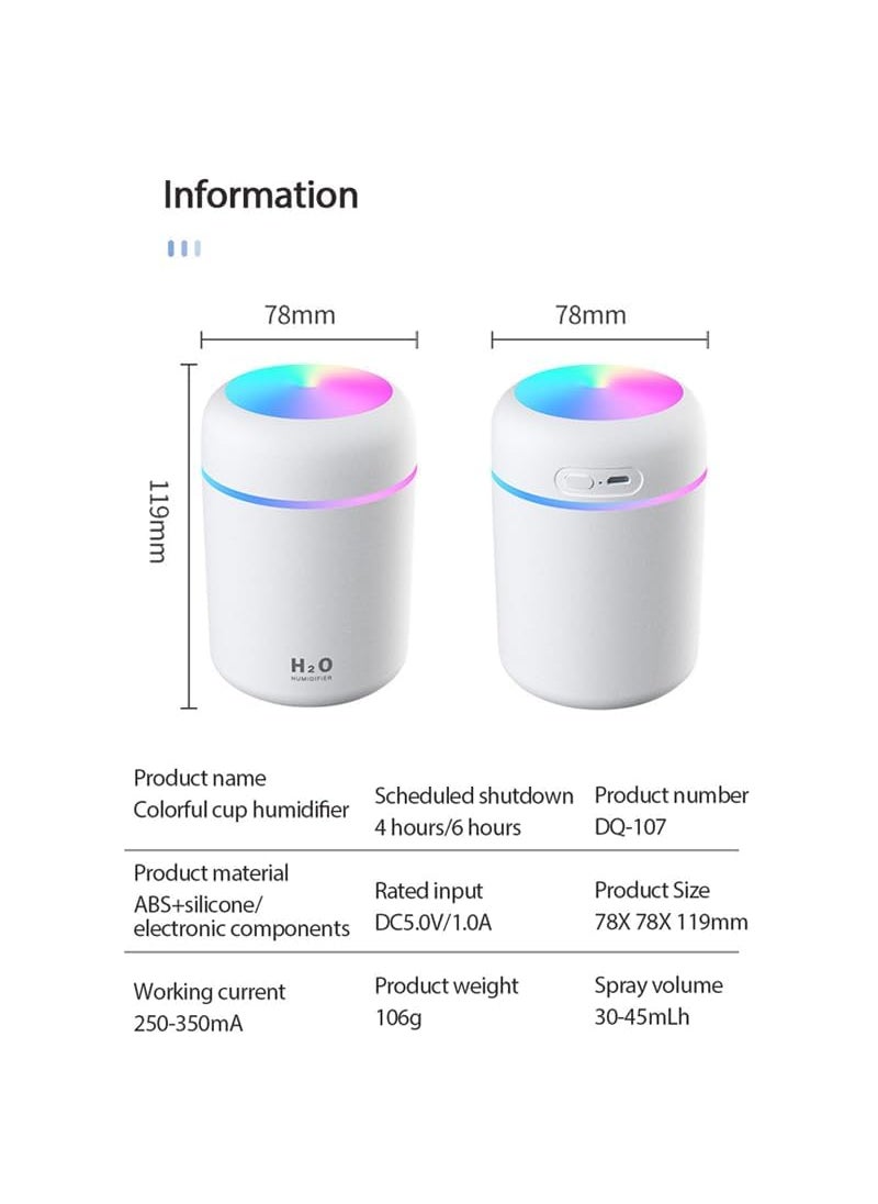 MUNINDRA MUNINDRA Humidifier For Room Moisture Aroma Diffuser For Home Mist Maker Cool Mist Humidifier Small Quiet Air Humidifier Ultrasonic Essential Oil Diffuser Electric H2O 300 Ml  - Image 3