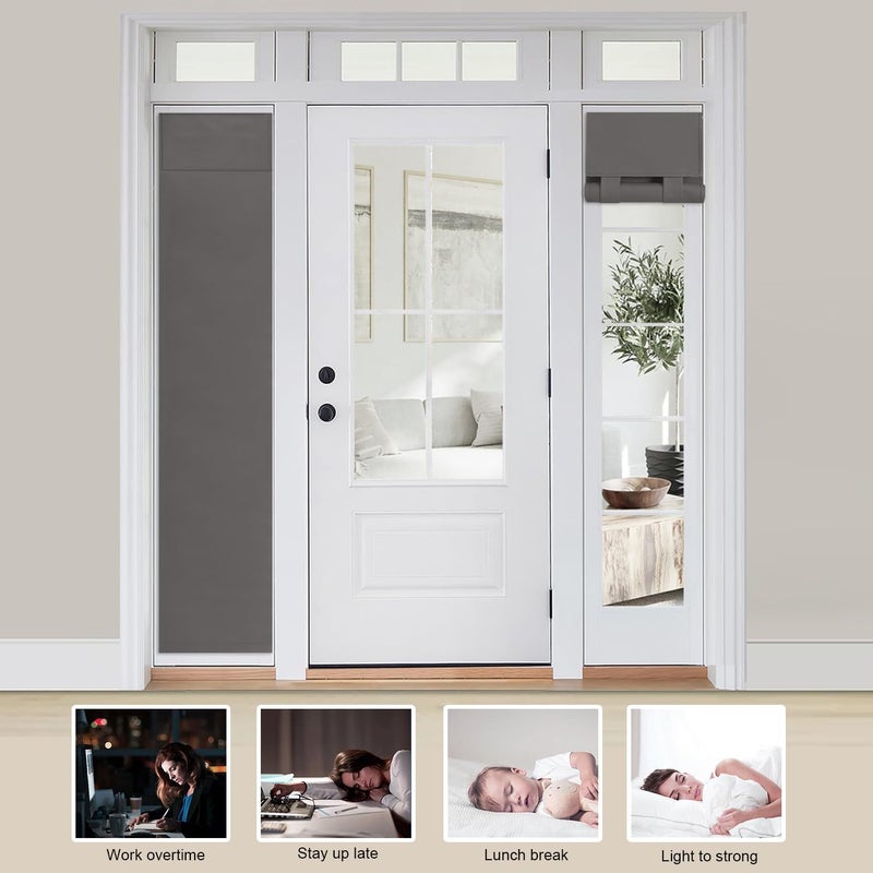 WdFour Side Door Curtains for Window, Room Darkening Solid Color Door Window Covering for Glass Sidelight, 12W x 70L Inches, 1 Panel,Dark Gray, 1 Panel. - Image 5