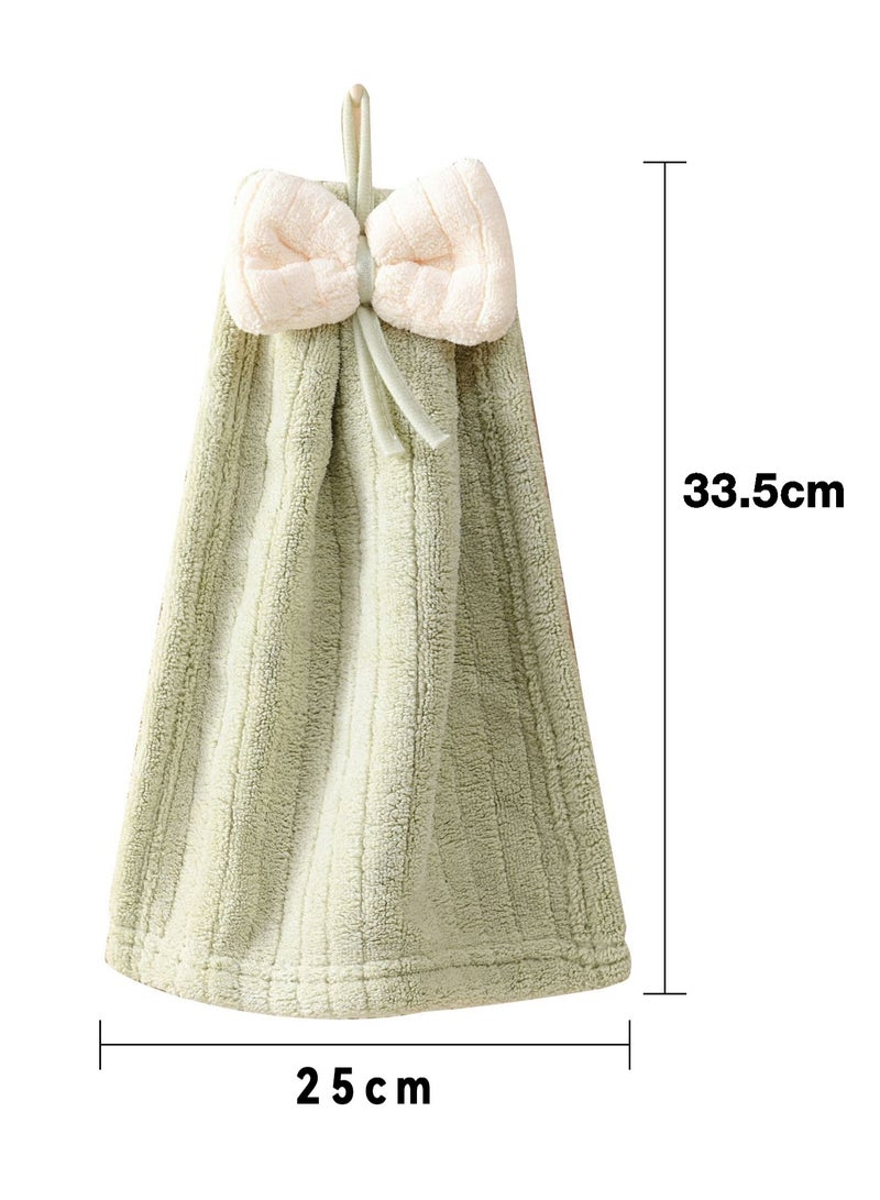 Hand Towels, 3Pcs Cute Bow Tie Children Cartoon Towel, Household Towel for Kitchen Bathroom  Absorbent Quick-Drying Wash Hanging Hand Towel, Hanging Hand Towel - Image 2