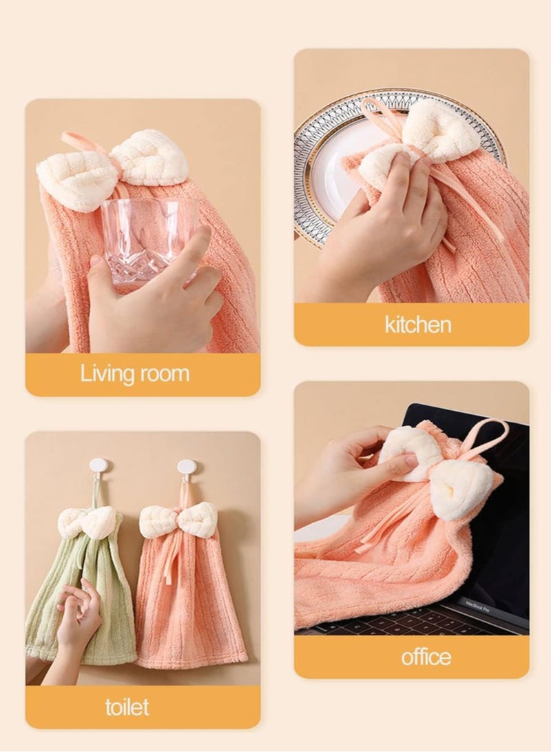 Hand Towels, 3Pcs Cute Bow Tie Children Cartoon Towel, Household Towel for Kitchen Bathroom  Absorbent Quick-Drying Wash Hanging Hand Towel, Hanging Hand Towel - Image 5