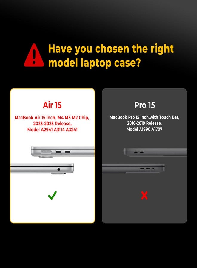 EooCoo Case Compatible with MacBook Air 15 inch 2024 2023 Release M3 A3114 M2 A2941, Glitter Plastic Hard Shell Case + Keyboard Skin + Screen Protector, Sparkly Clear - Image 5