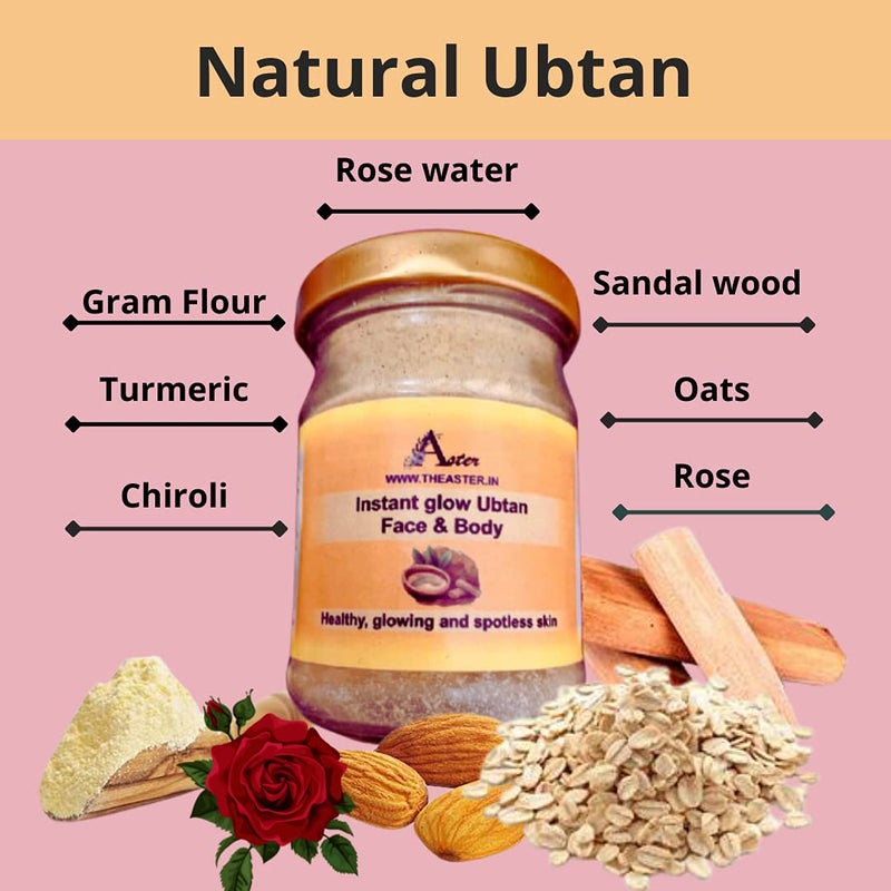 Aster Natural Ubtan ,Tan removal, Brightens skin, removes blackheads, blemishes, Paraben free| 80 gms - Image 3