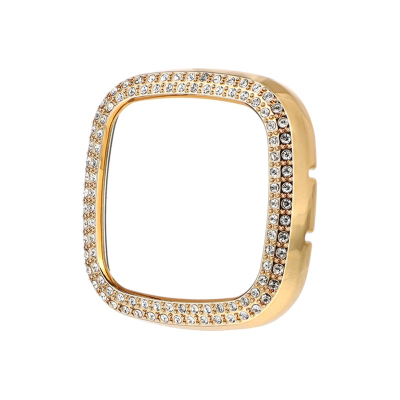 Gold Plated Rhinestone Protective Case Cover Compatible with Fitbit Sense Watch - Image 2