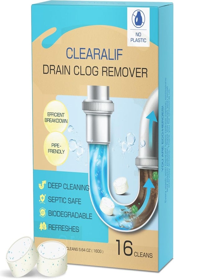 CLEARALIF Drain Clog Remover and Cleaner, 16 Pack, Unscented, - Image 1