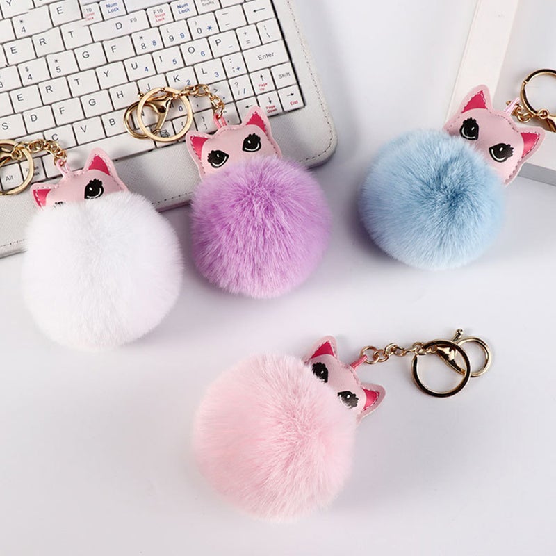 12 pcs Lovely animal Keychains Plush Doll Keyrings Decorative Car Keychain Decors - Image 2