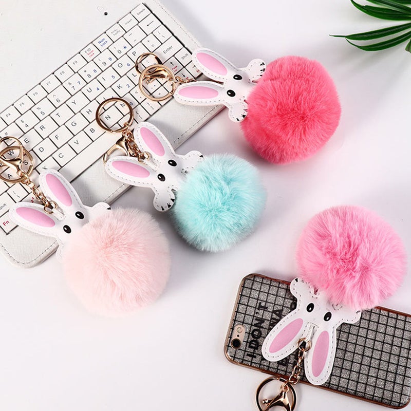 12 pcs Lovely animal Keychains Plush Doll Keyrings Decorative Car Keychain Decors - Image 3