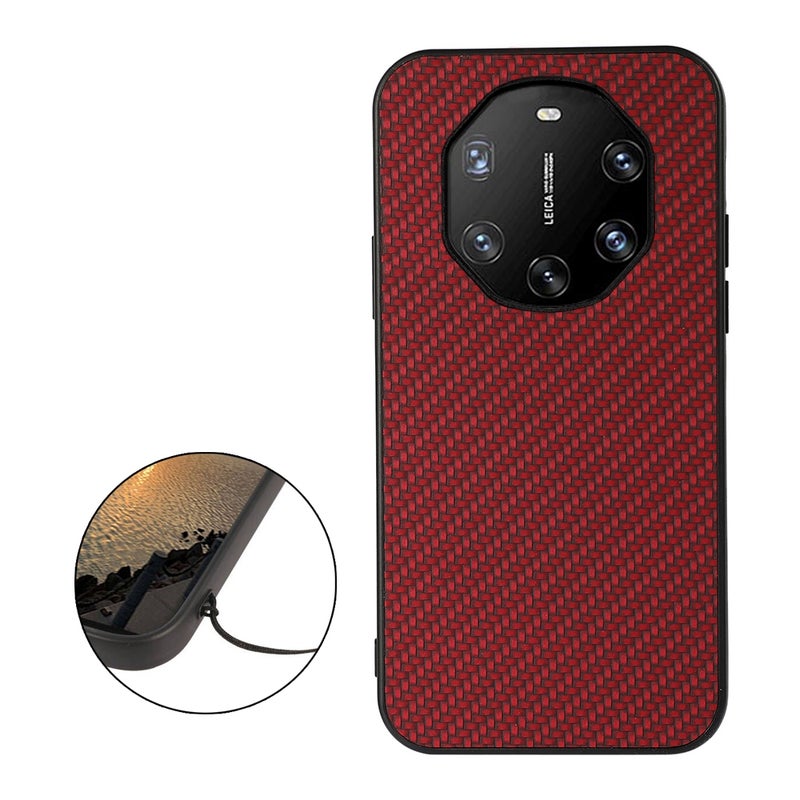 HuHa Protective Cover For Huawei Mate 40 RS Accurate Hole Carbon Fiber Texture Shockproof Case(Red) - Image 2