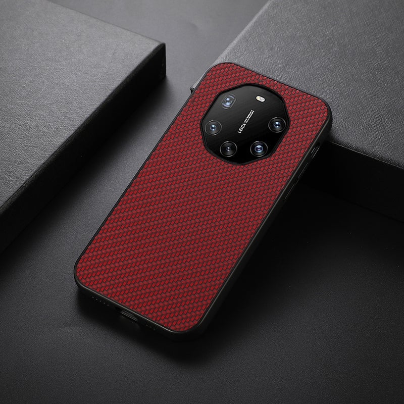 HuHa Protective Cover For Huawei Mate 40 RS Accurate Hole Carbon Fiber Texture Shockproof Case(Red) - Image 4
