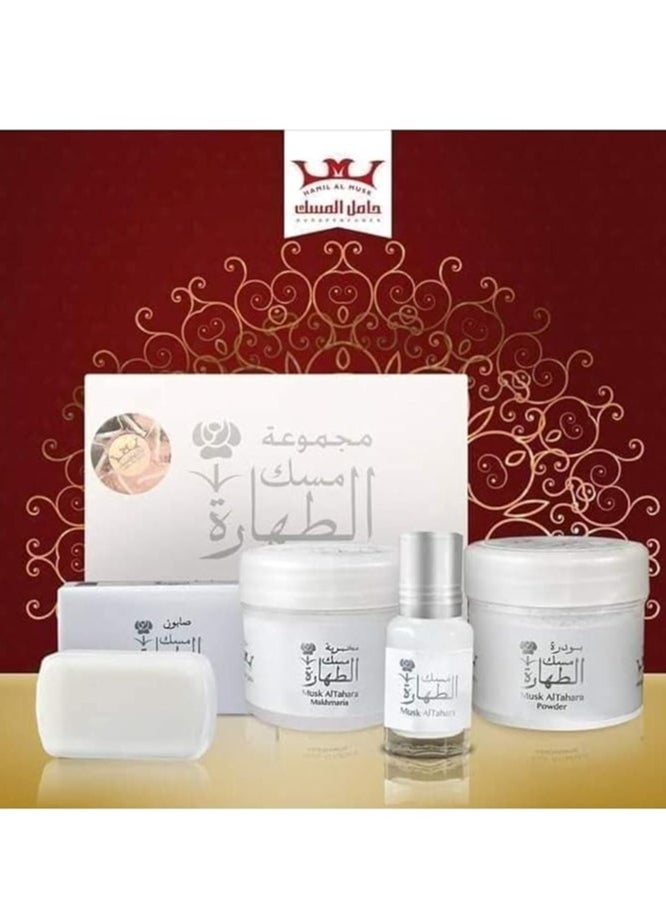 حامل المسك - مجموعه مسك طهاره أبيض 4 قطعه 6 ملل - Image 1