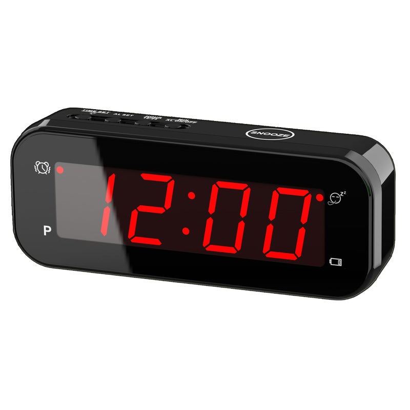 2 in 1 Alarm Clock Indoor Thermometer Digital ClockTurn it Over Temperature Display 1224Hr C  F Adjustable Brightness Snooze Battery Operated Travel Clock Alarm Clock for Bedroom