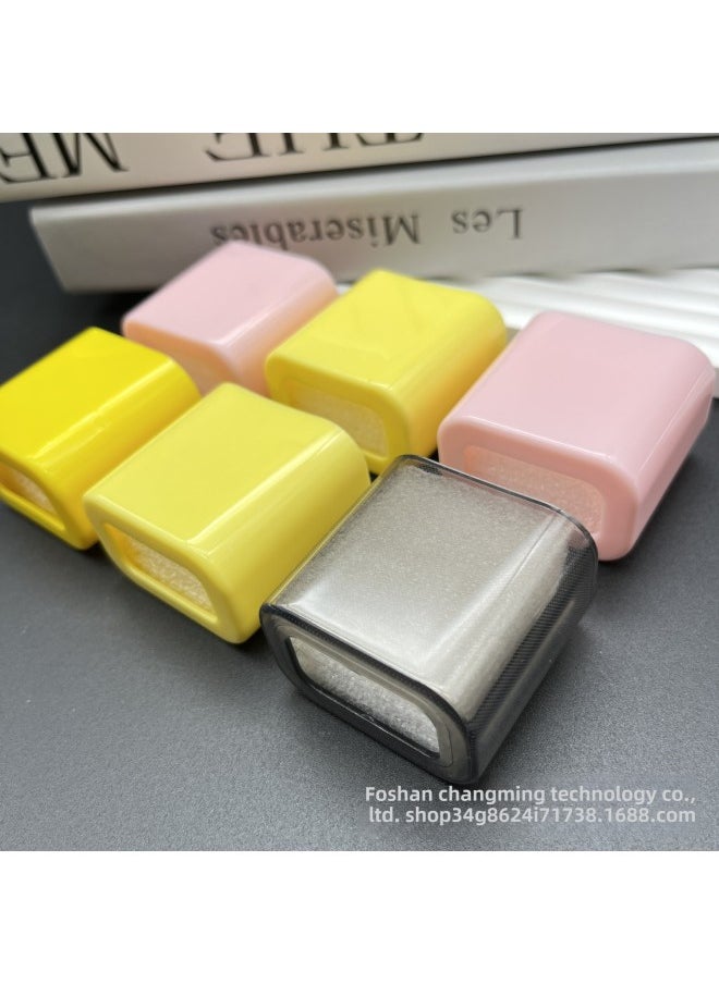 Generic - Applicable Apple20W Charger Protective Shell 18W Charging Head Protective Cover TPU Soft Shell Color Material-Color:Transparent Pink-Applicable Model:18/20W Universal Protective Sleeve [Single - Image 1