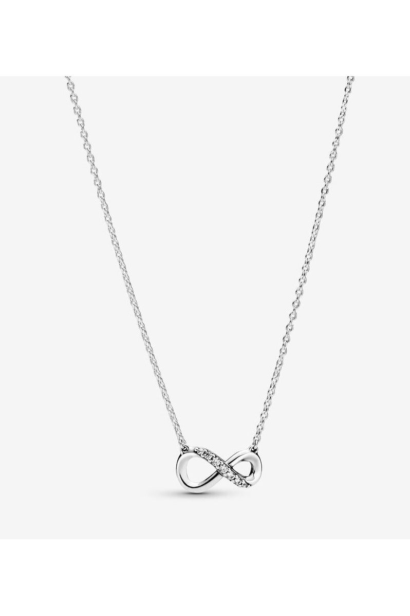 DORA Sparkling Infinity Collier Women's Necklace Sterling Silver with Cubic Zirconia - Image 1