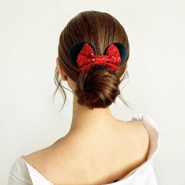 CellElection 6 Pack Mouse Ears Scrunchies Velvet Sparkle Sequin Mouse Bows Hair Scrunchies Hair Ties Elastic Rubber Bands Ponytail Holders for Kids Women Girls Christmas Party Decoration - Image 3