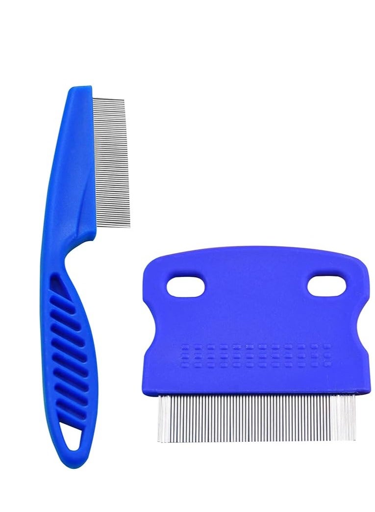 Generic Pet Comb for Cat Dog Flea Lice Tear Stain Remover Combs Fine Tooth Grooming Removal Tool Long Time Using（2 pieces of blue） - Image 1
