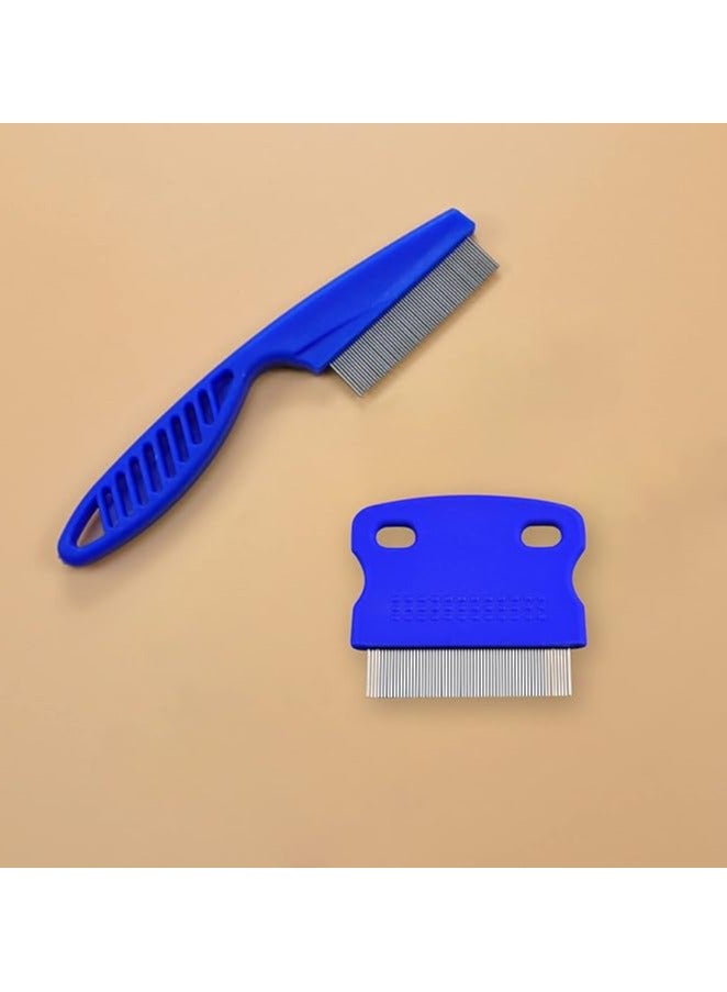 Generic Pet Comb for Cat Dog Flea Lice Tear Stain Remover Combs Fine Tooth Grooming Removal Tool Long Time Using（2 pieces of blue） - Image 2