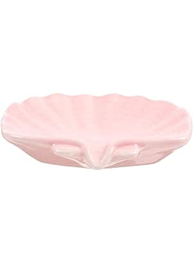 Ceramic Shell Soap Dish With Drain for Bathroom Kitchen Ocean Decor - Image 1