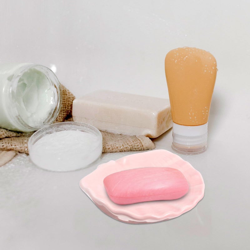 Ceramic Shell Soap Dish With Drain for Bathroom Kitchen Ocean Decor - Image 5