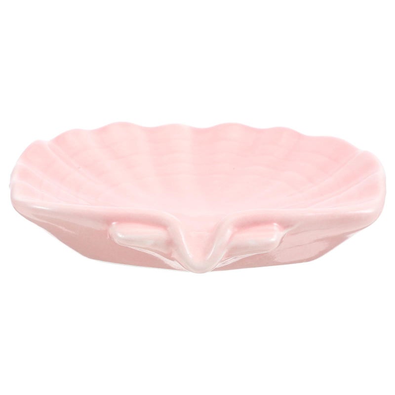 Ceramic Shell Soap Dish With Drain for Bathroom Kitchen Ocean Decor - Image 2