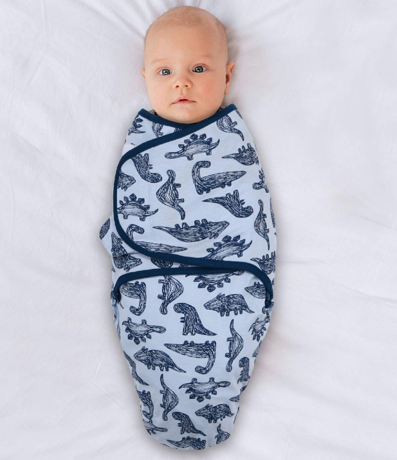 The Peanut Shell The Peanutshell Baby Swaddle Blankets Set of 3 - Baby Boy Sleep Sack for Newborn, Newborns Sack 0-3, 3-6 Month Swaddles, Soft & Breathable Cotton - Blue Dinosaur (M/L) - Image 5