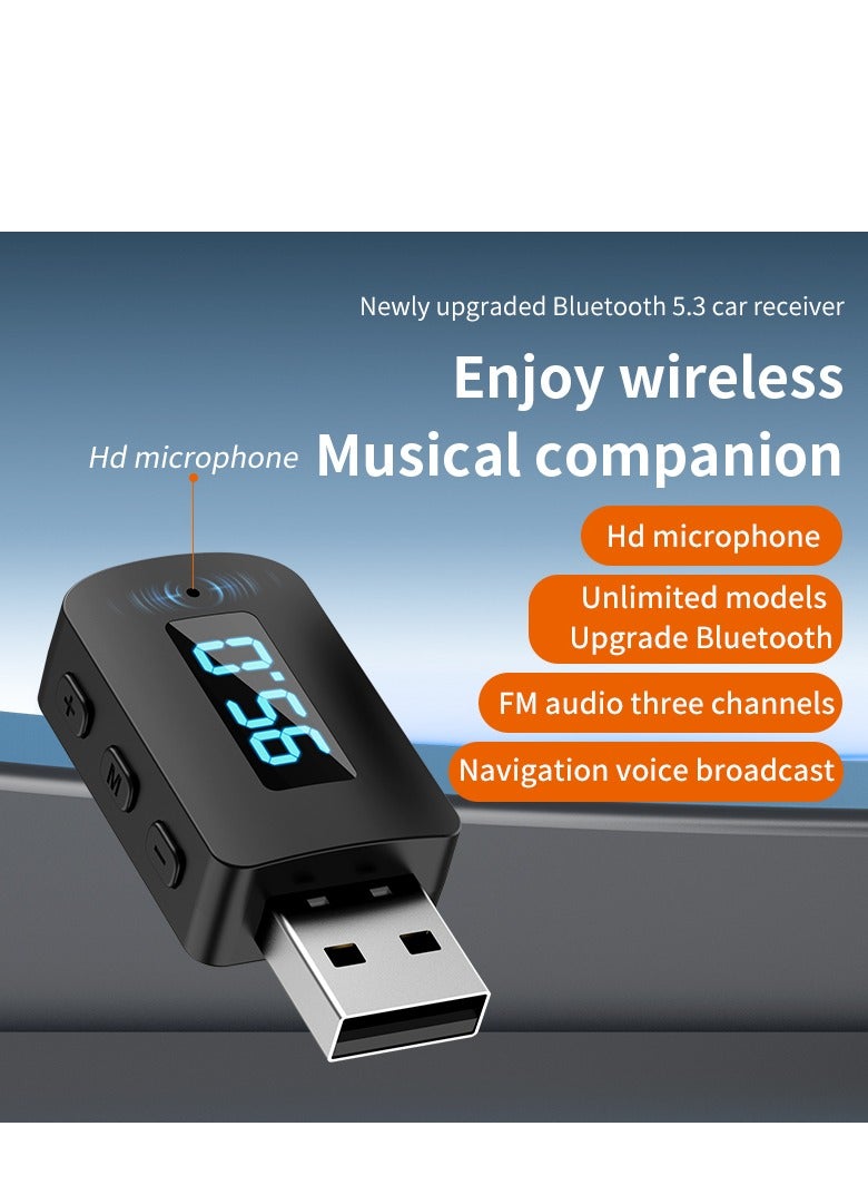 GULFLINK M10 Bluetooth 5.4 Car USB Bluetooth Receiver With Digital Display Speaker Power Amplifier Talk Navigation FM Emission Stereo - Image 2