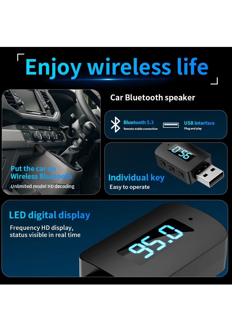 GULFLINK M10 Bluetooth 5.4 Car USB Bluetooth Receiver With Digital Display Speaker Power Amplifier Talk Navigation FM Emission Stereo - Image 3