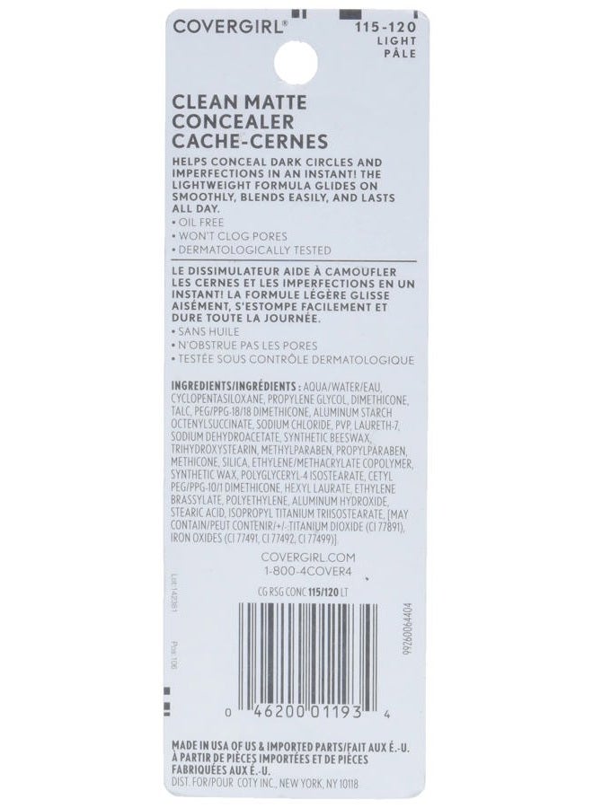 CoverGirl Clean Matte Concealer, Oil-Free, Lightweight Formula, Blendable, Natural-Looking Coverage, 100% Cruelty-Free - Image 3