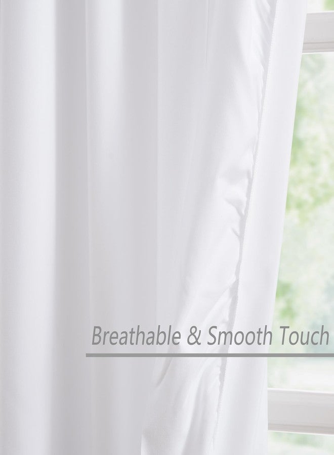 SEEKRIGHT White Ruffle Curtains 84 Inches Long for Bedroom Living Room Soft Touch Fabric Rod Pocket Light Filtering Romantic Ruffle Curtains for Girls Room Opaque Window Privacy Decor, 2 Panels Set, 52x84 - Image 4