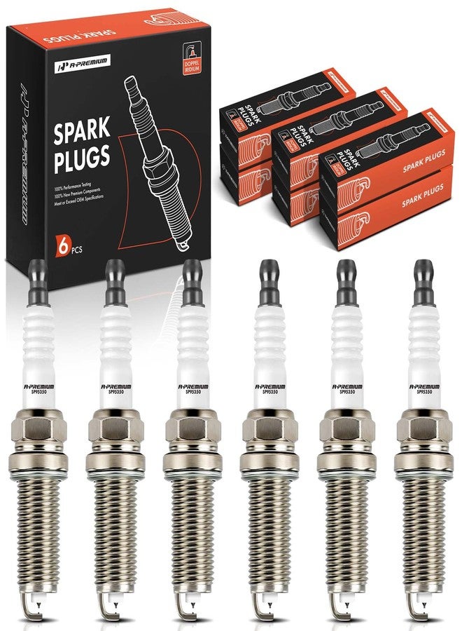 A-Premium Double Iridium Spark Plug Compatible with Honda Pilot 2016-2020, Odyssey 2018-2021, Ridgeline 2017-2020, Passport 2019-2021 & Acura MDX 2014-2020, TLX 2015-2020, RLX, 3.5L, Pack of 6 - Image 1