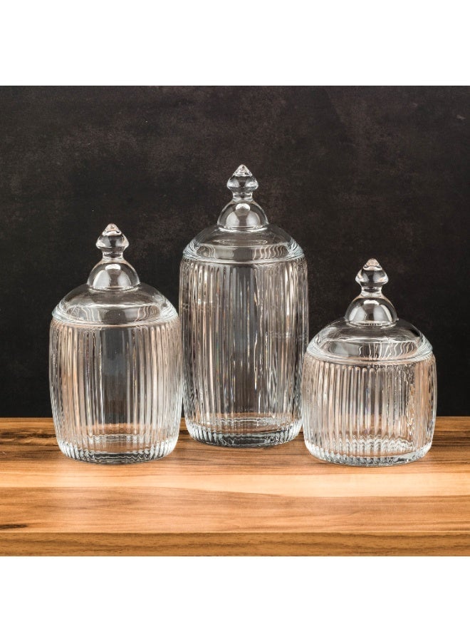 Green Apple ✨ Glass Storage Container Set with Lid – 3 Pieces | 14×9 cm – 17×9 cm – 20×9 cm ✨ - Image 2