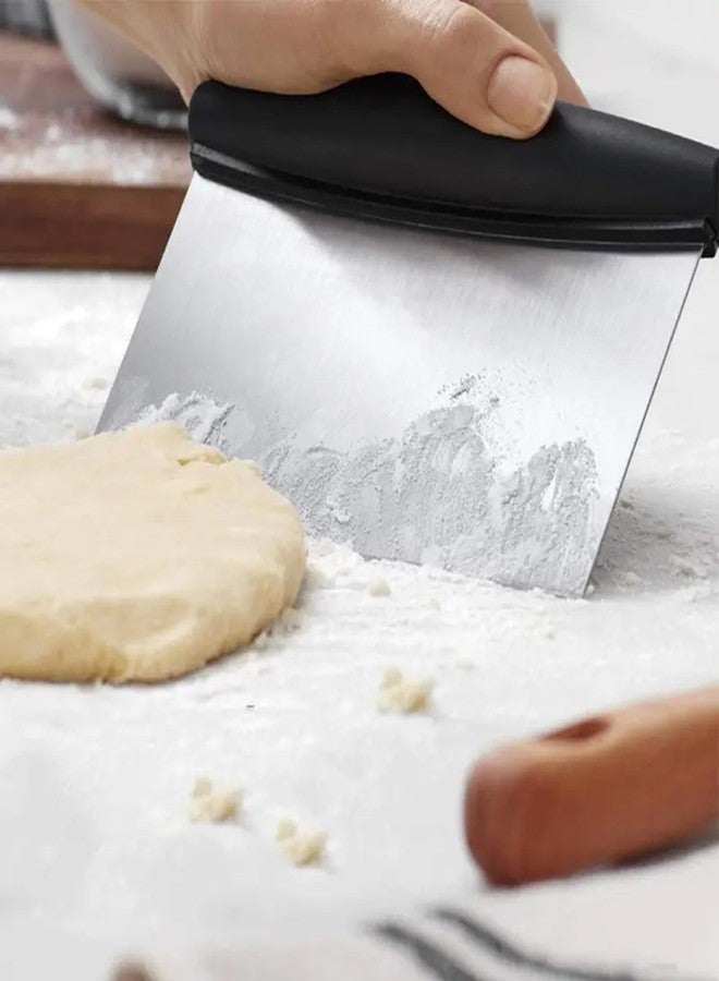 PureBake Stainless Steel Bench Scraper and Dough Cutter - Multi-Purpose Kitchen Tool with Contoured Grip for Baking and Cooking for Bread, Pizza, Pasta and Cookies - 1 PCS (Random Colour) - Image 3
