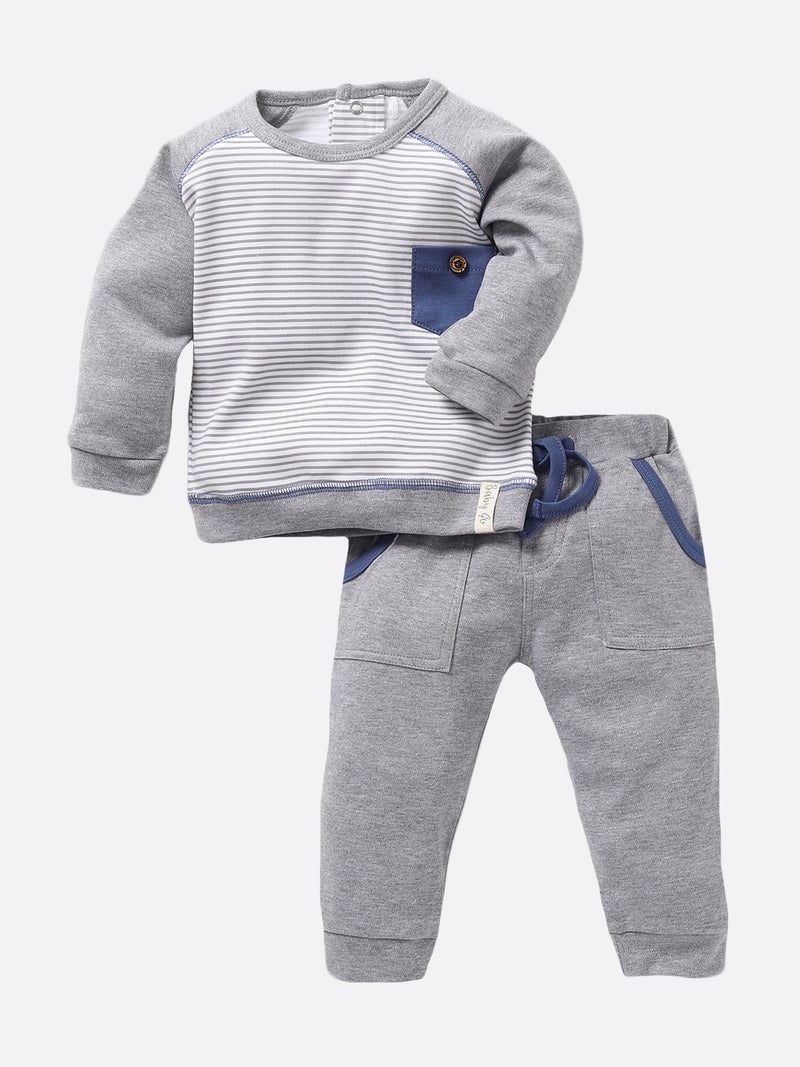 BABY GO 3-6Months/6-12Months/12Months-18Months/18-24Months Striped Full Sleeves 100% Soft Cotton Clothing Set/Infant Wear/Clothes For Baby Boys - Image 1