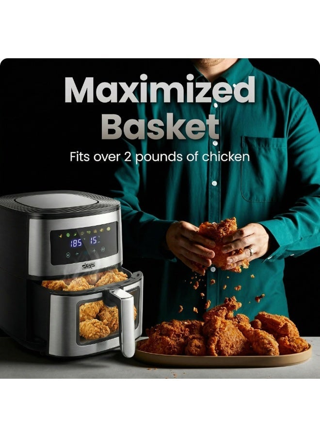 DSP Digital Air Fryer – 6L Capacity, 1700 Watts Enjoy crispy fried food with little to no oil! Reduce fat by up to 85% with this smart 6-liter air fryer – perfect for families. The powerful 1700W motor ensures fast cooking and even heat distribution. - Image 2