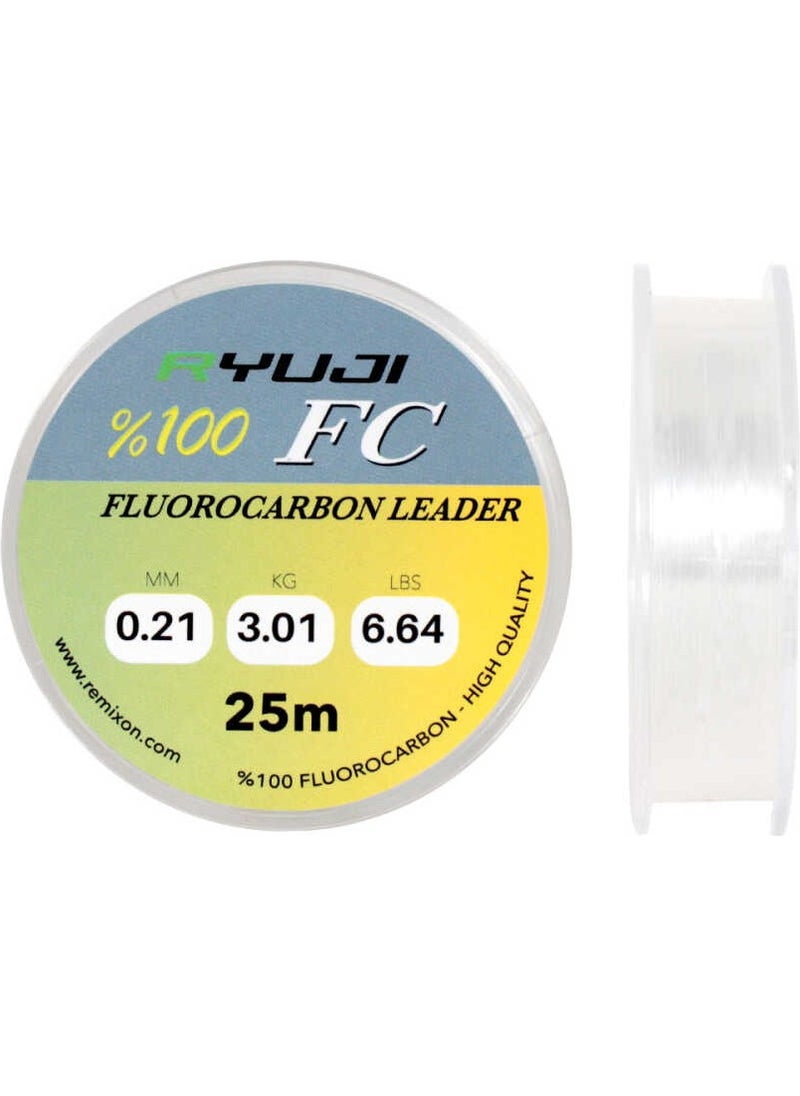 Ryuji - Fluoro Carbon Leader 25M, Fishing Line Standard-0.14 - Image 1