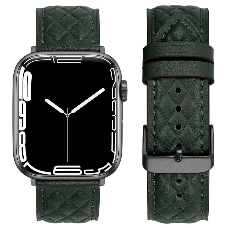 LL Brown Classic Leather Strap Smartwatch Band Compatible with Apple Watch with Adjustable Fit Replacement Strap for Daily Wear - Image 4