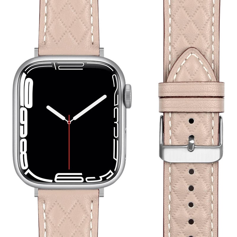 LL Brown Classic Leather Strap Smartwatch Band Compatible with Apple Watch with Adjustable Fit Replacement Strap for Daily Wear - Image 2