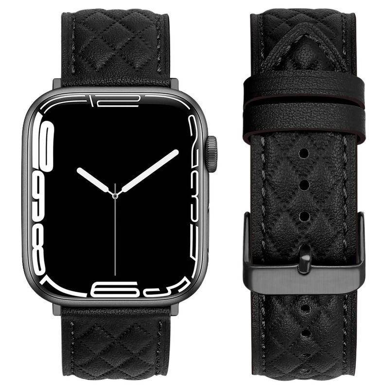 LL Brown Classic Leather Strap Smartwatch Band Compatible with Apple Watch with Adjustable Fit Replacement Strap for Daily Wear - Image 5