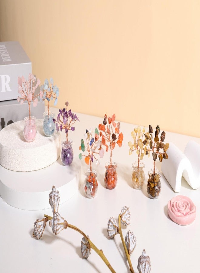 Jovivi 12pcs Chakra Crystal Tree Set Tree of Life Gemstone Money Trees with Glass Base,Natural Healing Crystals and Stones for Positive Energy Good Luck Home Office Decor for Women Mom Birthday Gifts - Image 4