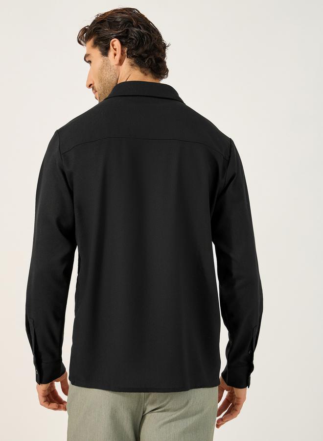 Styli Embroidered Relaxed Fit Spread Collar Shirt - Image 4