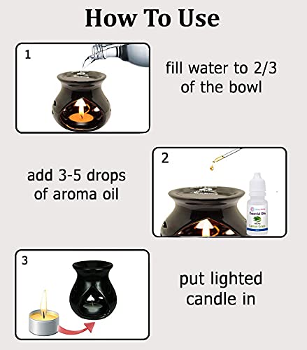 Breezy Aroma Metal Light Green Hanging Ceramic Tealight Candle Holder Oil Burner - Aroma Lamp - Aroma Diffuser (8 H x 4 W Inch) - Image 5