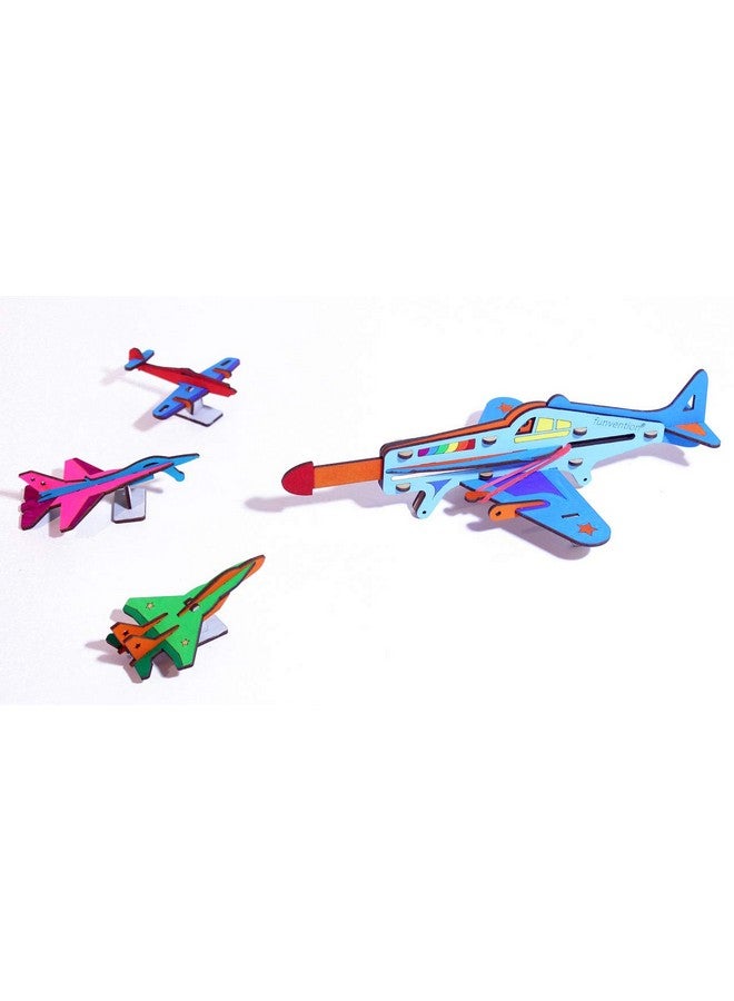 Funvention DIY Shooter Plane (Pack of 6) Mechanical Shooting Model with 3 Target Planes and One Target Disc and Free Colors- STEM Learning Birthday Return Gifts Party Pack - Image 5