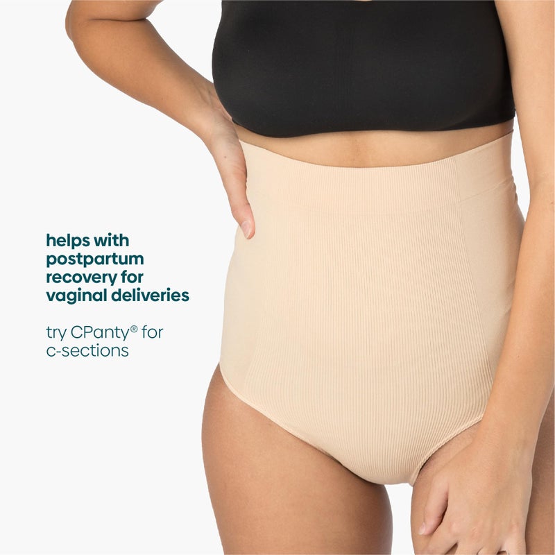 UpSpring Post Baby Panty Postpartum Care | High Waist | Postpartum Underwear to Support, Slim, and Smooth After Baby (Nude - S/M) - Image 3