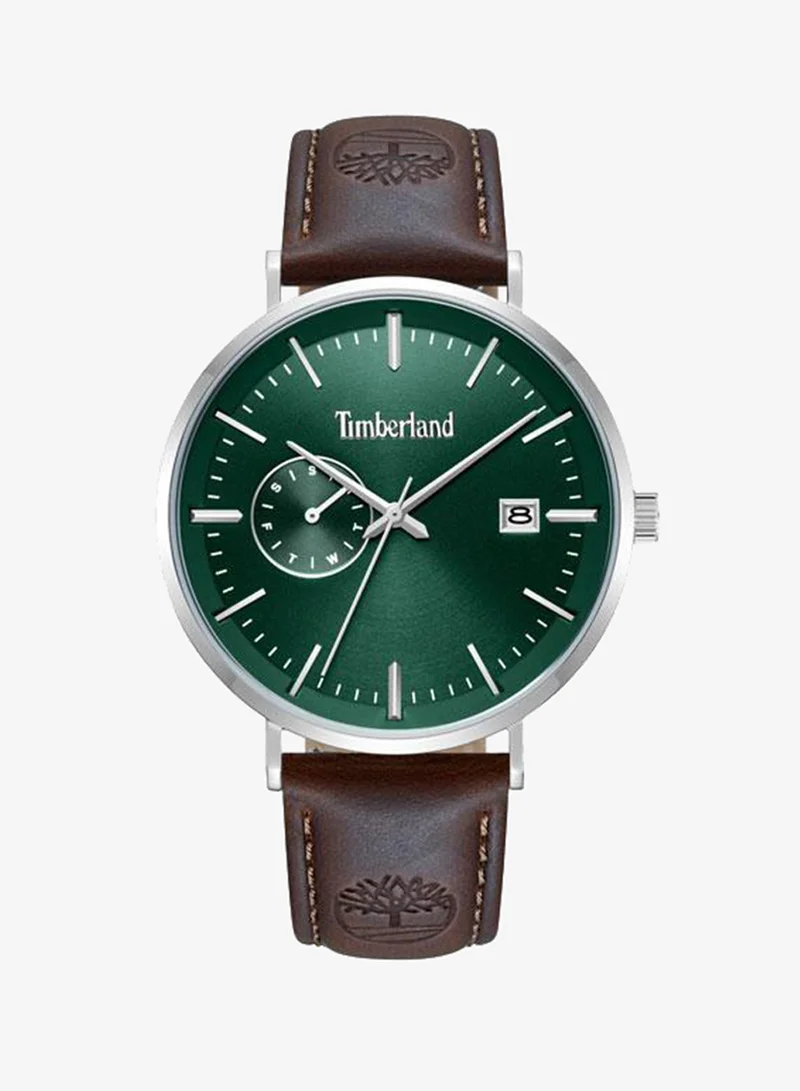 تمبرلاند Rangeley Green Dial Leather Strap Multifunction Watch for Men, 42mm