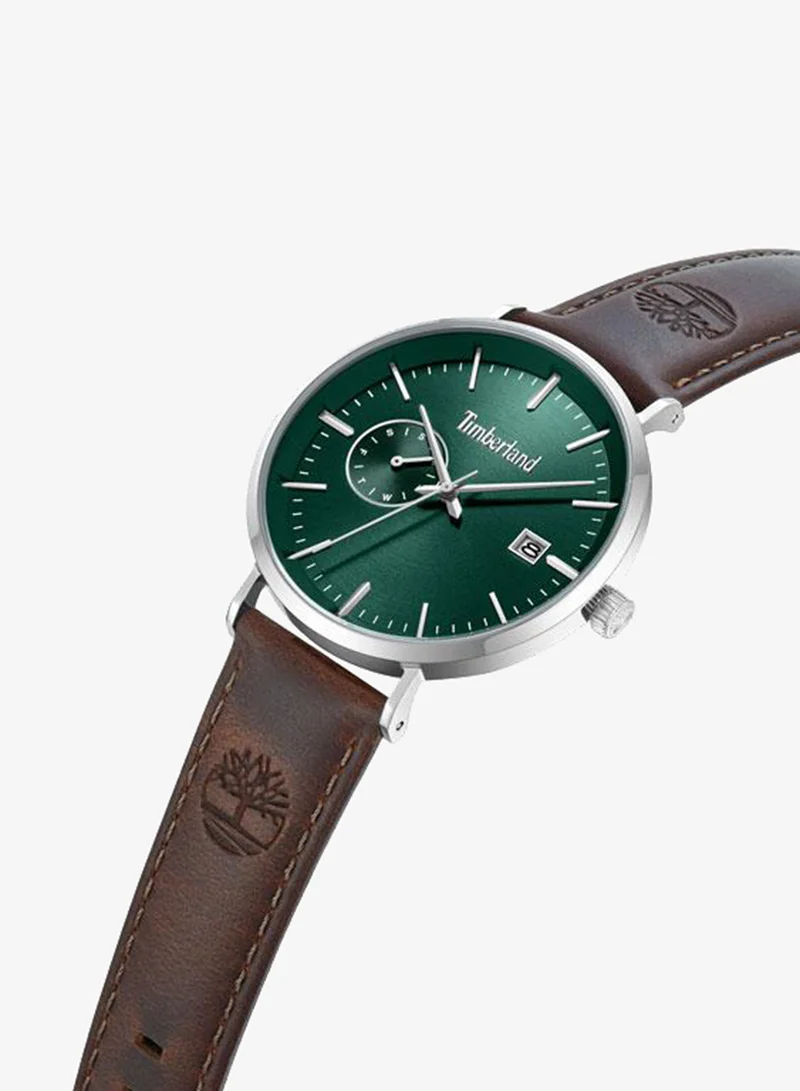 تمبرلاند Rangeley Green Dial Leather Strap Multifunction Watch for Men, 42mm