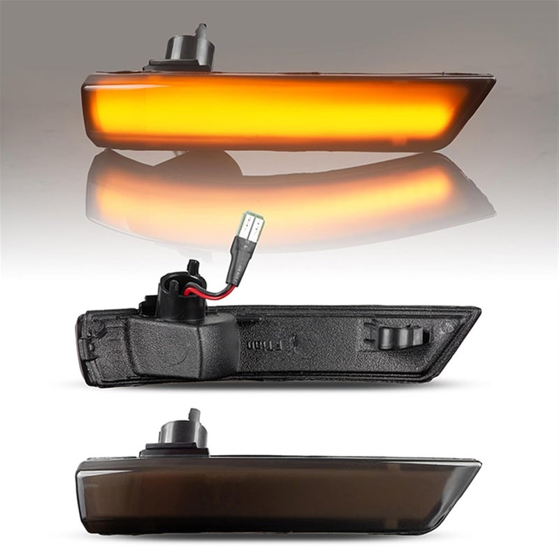 QASULER Dynamic Amber Turn Signal Light for Ford Focus - Image 5