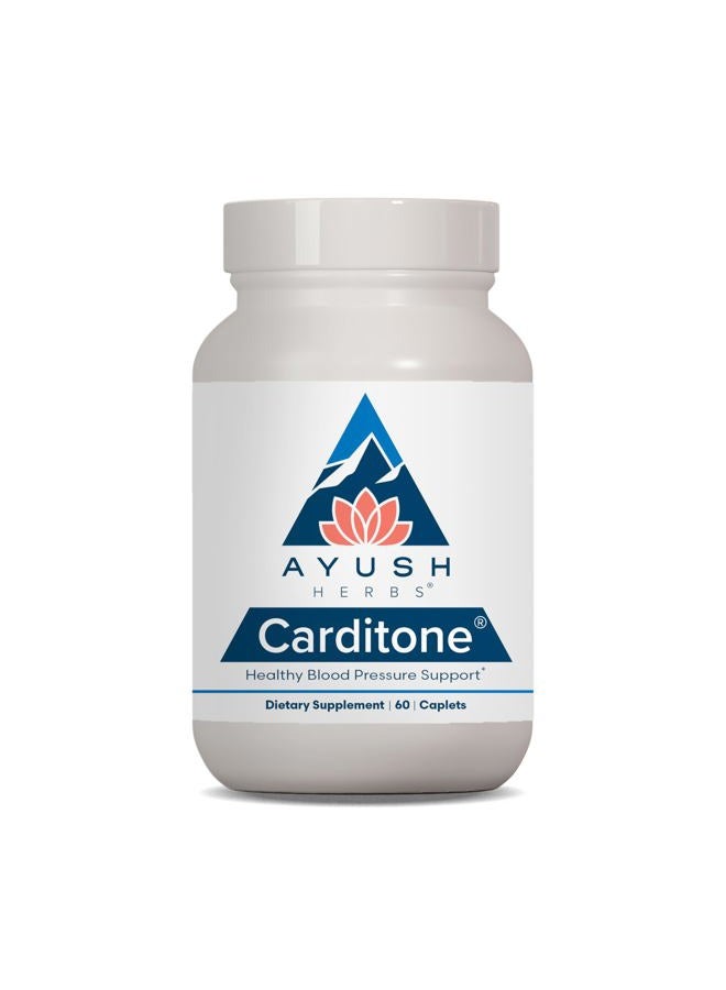 Ayush Herbs Carditone - Natural Heart Health Supplement for Women & Men, BP Formula, Holistic Heart Support with Rauwolfia, Arjuna, Calcium, and Magnesium - 60 Vegetarian Caplets (1 Count) - Image 1