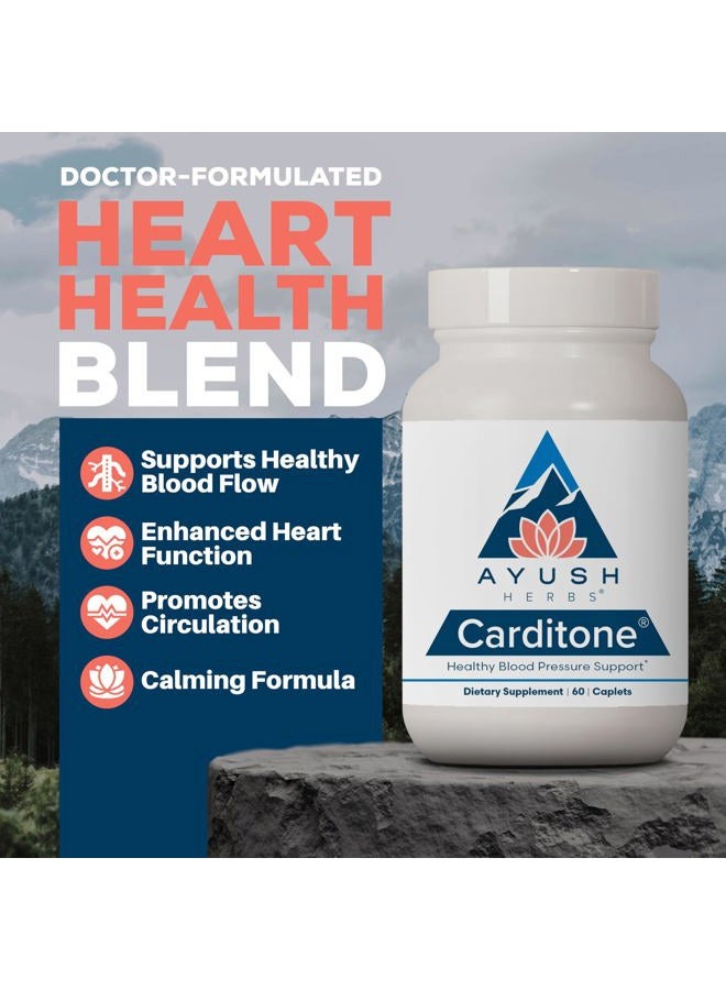 Ayush Herbs Carditone - Natural Heart Health Supplement for Women & Men, BP Formula, Holistic Heart Support with Rauwolfia, Arjuna, Calcium, and Magnesium - 60 Vegetarian Caplets (1 Count) - Image 3