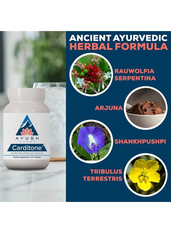 Ayush Herbs Carditone - Natural Heart Health Supplement for Women & Men, BP Formula, Holistic Heart Support with Rauwolfia, Arjuna, Calcium, and Magnesium - 60 Vegetarian Caplets (1 Count) - Image 5